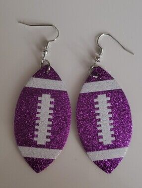 PICK A PAIR Glitter Football Earrings #2